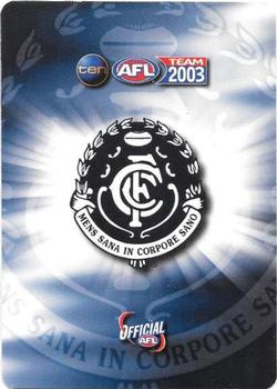 2003 Team Zone AFL Team #98 Matthew Lappin Back